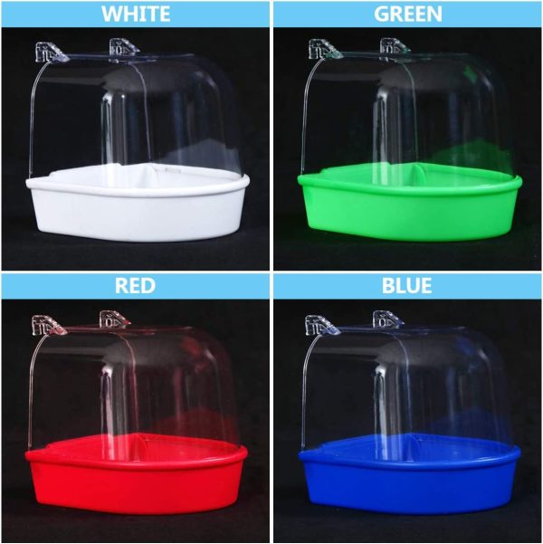 POPETPOP Bird Bath for Cage - Parrot Bath Box Bird Bathing Tub for Canary Budgies Parrot Parakeet Cockatiel Bird Cage Accessory Supplies (Random Color) - Image 7