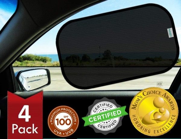 kinder Fluff Car Window Shade (4 Pack)-The Only Certified Car Sun Shades Proven to Block over 99% UVA & UVB. SPF 100 for Maximum Sun Protection-Mom's Choice Gold Award Winning Car Accessories For Baby - Image 3