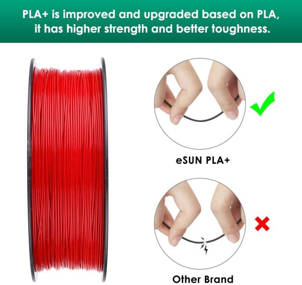 PLA+ 3D Printing Filament PLA PRO Plus Spool 1.75mm 1KG Dimensional Accuracy +/- 0.05mm for 3D Printers,Fire Engine Red - Image 3