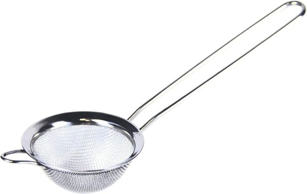 Stainless Steel Mesh Strainer, 7 cm Size Silver - Image 2