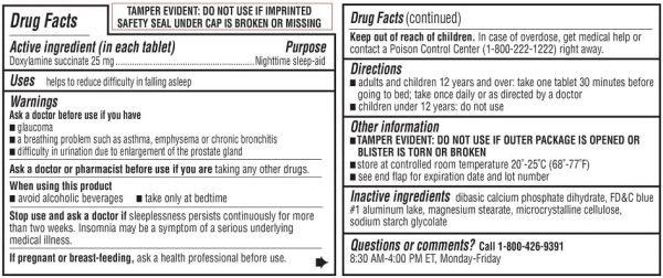 Kirkland Signature Sleep Aid Doxylamine Succinate 25 Mg 2 Bottles X 96 Tabs - Image 4