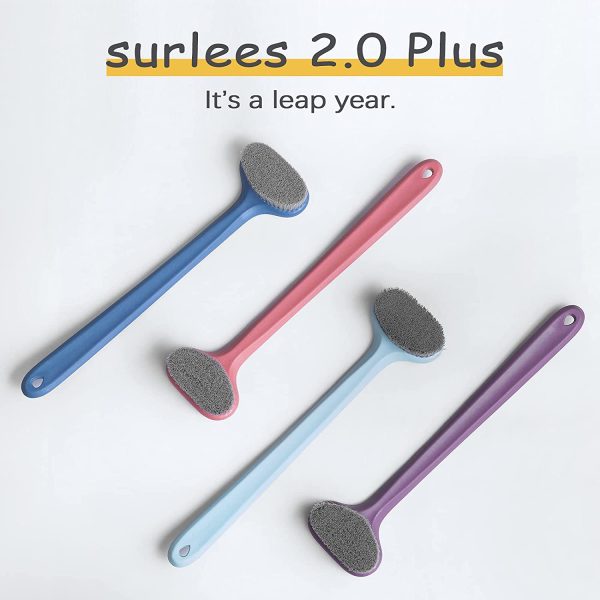 Surlees 2.0 Plus - Back Scrubber for Shower for Men Women Elderly, Bath Brush, Body Brush (15'', Blue) - Image 5