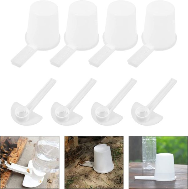 Mipcase 8pcs Honey Bees Feeder Hive Insert Feeder Portable Beehive Water Dispenser Honey Beehive Entrance Feeder Beekeeper Tools