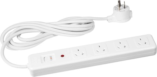 HPM 4 Outlet Surge Protected Powerboard with Master Switch