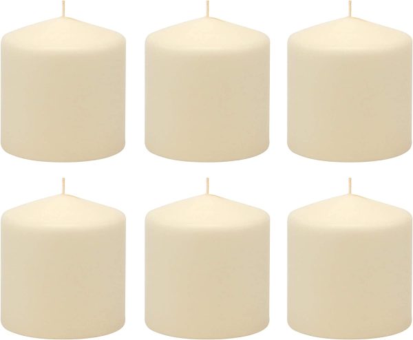 Stonebriar 18 Hour Long Burning Unscented Pillar Candles, 3x3, Ivory - Image 2