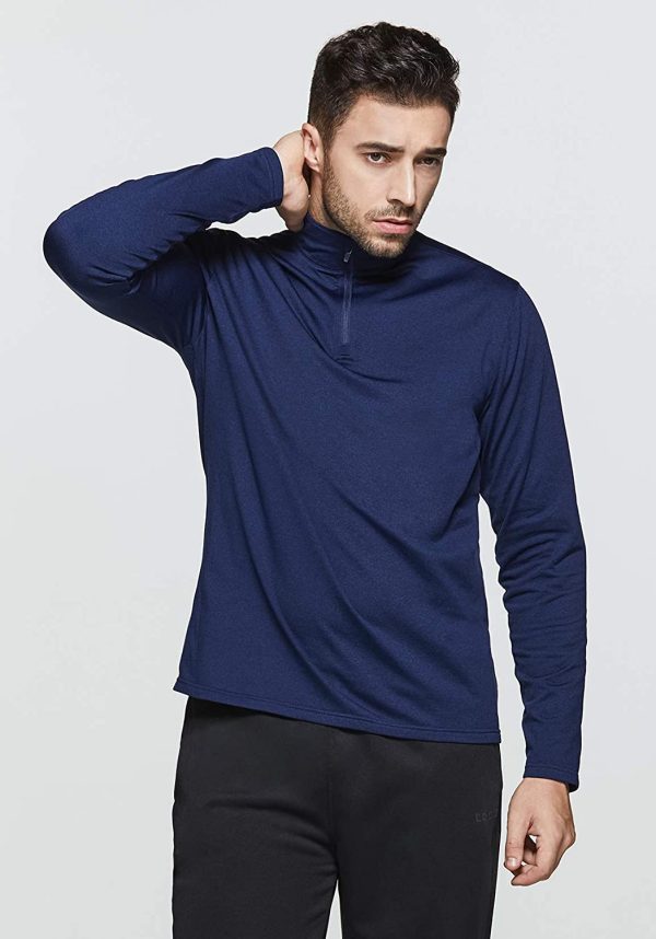 TSLA Men's Quarter Zip Thermal Pullover Shirts, Winter Fleece Lined Lightweight Running Sweatshirt - Image 5