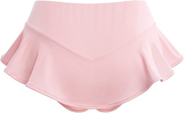 Women's High Waist Ruffle Yoga Shorts Gym Workout Rave Booty Dance Mini Hot Pants Bottoms Active Skirted Panties