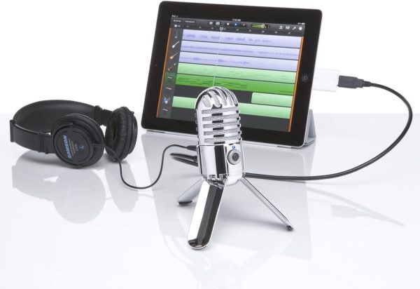 Samson Meteor USB Microphone Portable Studio Condenser - Smooth, Flat Frequency Response of 20Hz?C20kHz - Ideal for Podcasting, Music Recording, Gaming, Skype or Streaming - Silver Chrome (SAMTR) - Image 5