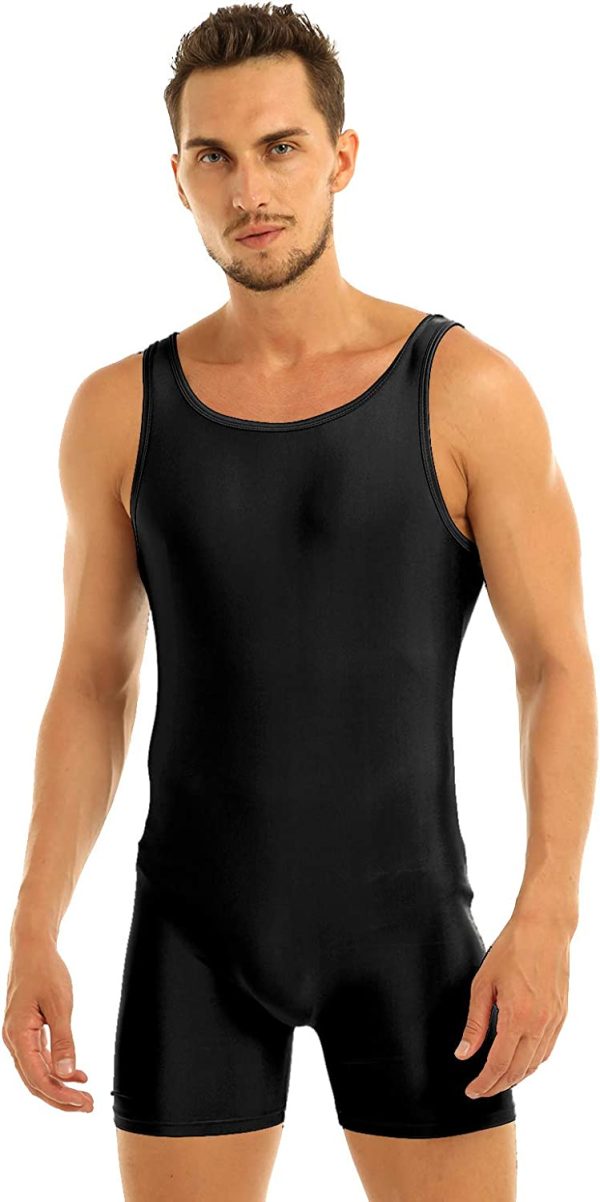 TiaoBug Mens Stretchy One Piece Sleeveless Tank Unitard Bodysuit Sport Workout Dance Biketard - Image 6