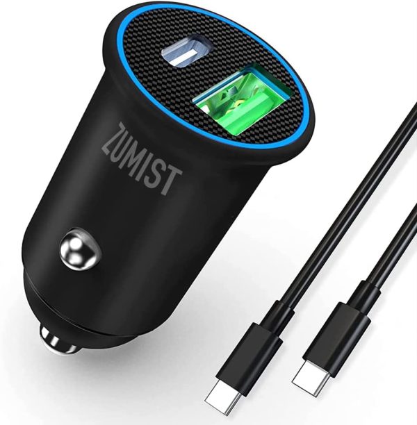 ZUMIST USB C Fast Car Charger, 60W Type C Car Adapter PD 45W 30W 25W 20W QC4.0 PPS Quick Car Phone Charger Dual Port Compatible with iPhone 13 12 Pro Max mini / Samsung Galaxy S21/S20/Plus/Ultra/S10 5G, MacBook, Google Pixel, with USB C Cable (3.3ft/1-Meter) - Image 4