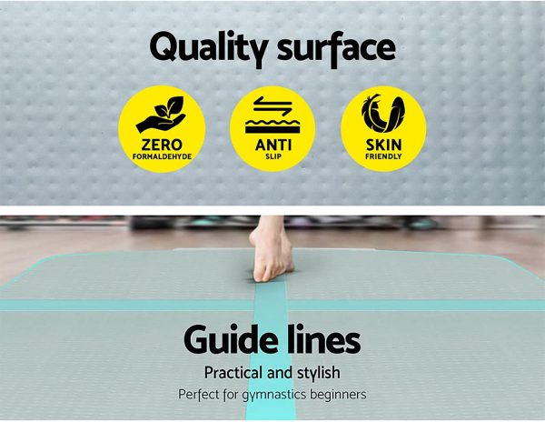 Air Track Everfit 3M/4M/5M Airtrack 1M-wide 10cm-thick Tumbling Airtrack Mat (Electric Air Pump Optional) Inflatable Gymnastics Training Mat Cheerleading Yoga Gym Professional Equipment Home Indoor Outdoor - Image 3