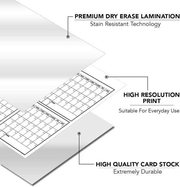 Large Dry Erase Wall Calendar - 36" x 96" - Premium Giant Jumbo Blank 2018-2019 12 Month Reusable Oversized Erasable Undated Calendar Annual Planner for Business, Students & Human Resources Office - Image 5