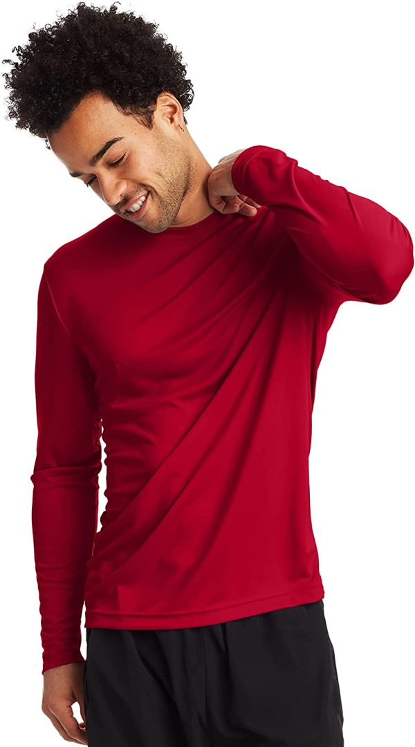 Hanes Men's Long Sleeve Cool DRI T-Shirt UPF 50+ - Image 3