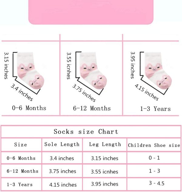 Cotton Baby Girl Socks, 9 Pairs Cute Newborn Girl Socks 0-36 Months Toddles Cotton Coming