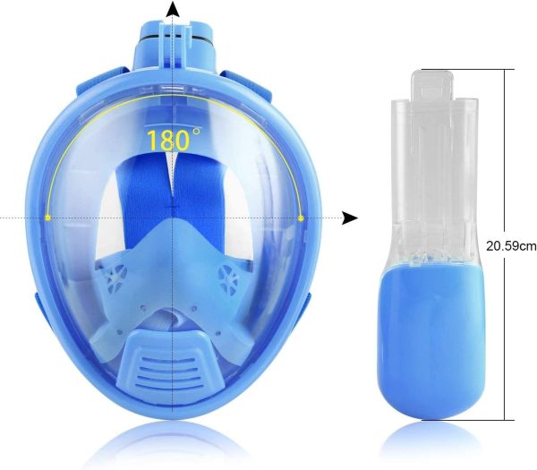 AiScrofa Kids Snorkel Mask Full Face, Free Breathing Design,180 Degree Panoramic View Snorkeling Set Anti-Fog Anti-Leak,Panoramic 180??View Design - Image 2