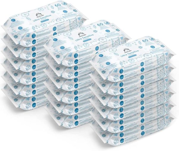 Mama Bear Ultra Sensitive Baby Wipes?C Pack of 18 (Total 1008 wipes)