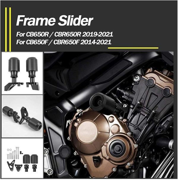 Motorcycle Engine Guard Side Crash Pad Frame Slider Fairing Falling Protector Kit for Honda CB650R CBR650R CBR 650 R 2019 2020 CB650F CBR650F CB 650 F 2014 2015 2016 2017 2018 2019 2020