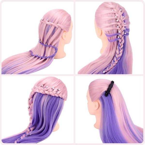 Mannequin Head with Hair, TopDirect 29" Hair Mannequin Manikin Head Hair Practice Cosmetology Hair Doll Head Styling Hairdressing Training Braiding Heads with Clamp Holder and Tools - Image 2