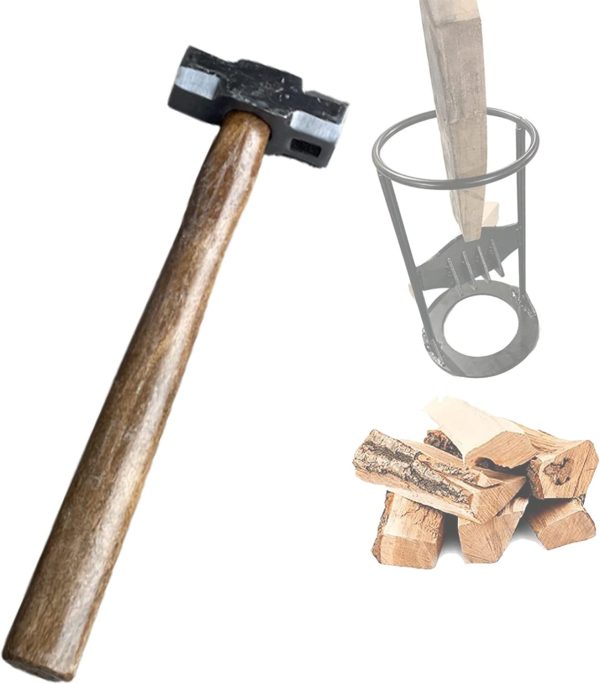 Log Wood Splitter | Manual Splitting Tool - Firewood Kindling - Quick Manual- Steel Chisel Tip Splits Firewood Easy | Old Man and Child Safest Way to Cut,Hammer - Image 3