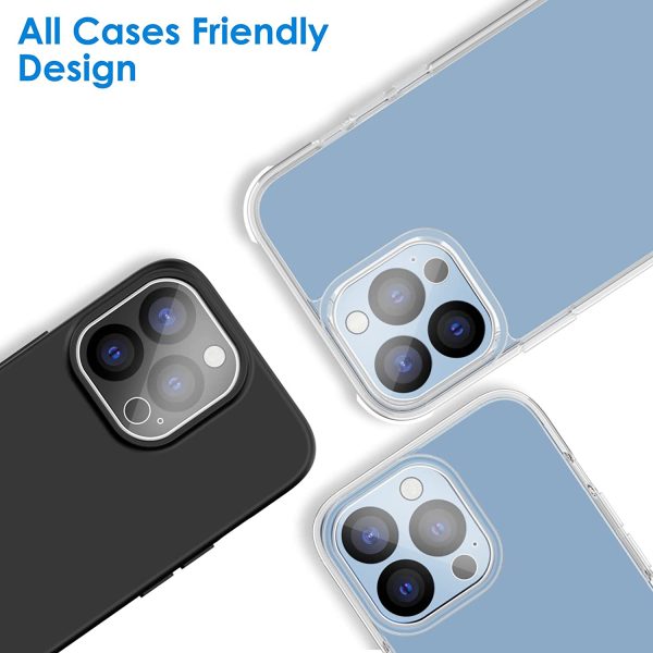 JETech Camera Lens Protector Compatible with iPhone 13 Pro Max 6.7-Inch and iPhone 13 Pro 6.1-Inch, 9H Tempered Glass, HD Clear, Anti-Scratch, Case Friendly, Does Not Affect Night Shots, 3-Pack