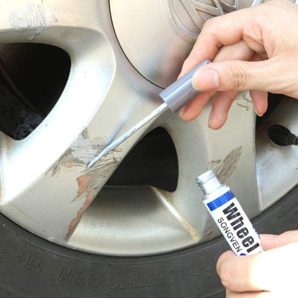 Car Wheel Scratch Remover Anti-rust Wheel Hub Paint Scratch Repair Whaterproof Car Wheel Scratch Repair Kit No Fade Auto Wheel Scratch Repair Paint Filler Car Wheel Scratch Remove (Silver for Wheel) 1 Count (Pack of 1) S-190912 - Image 2