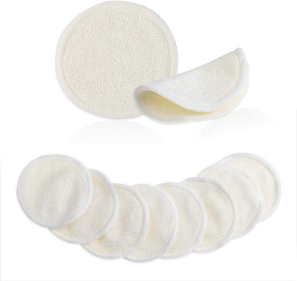 Reusable Makeup Remover Pads - JR INTL Organic Cotton Rounds Soft Bamboo Toner Pads with Laundry Bag, 20 Pcs - Image 4