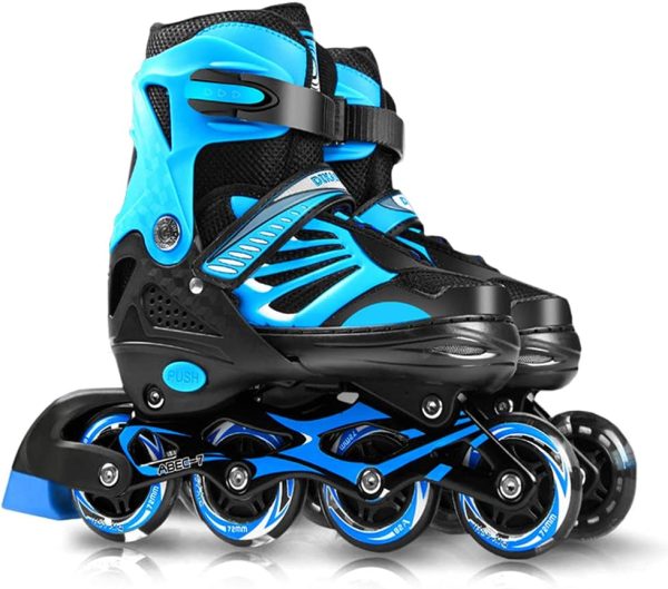 Staright Adjustable Illuminating Inline Skates with Light Up Wheels for Kids and Youth Girls Boys Inline Skates - Image 7