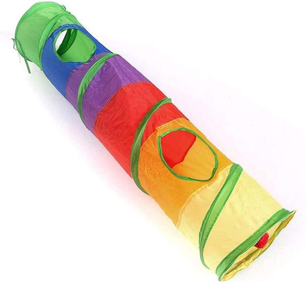 Cat Tunnel with Ball Pet Foldable Rabbit Play Kitten Toy Outdoor Indoor Supplies 25*120CM - Image 6