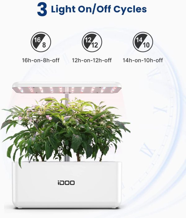 iDOO Hydroponics Growing System, Smart Indoor Herb Garden Kit with LED Grow Light, Indoor Gardening for Home Kitchen, Automatic Timer Germination Kit, Height Adjustable (7 Pods) - Image 5