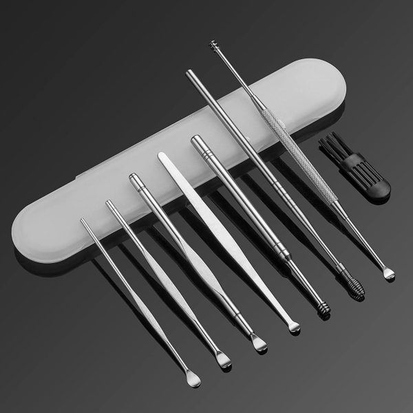 Vigorpace 8pcs Ear Pick Earwax Removal Kit, Ear Cleansing Tool Set, Ear Curette Ear Wax Remover Tool with a Cleaning Brush and Storage Box - Image 4