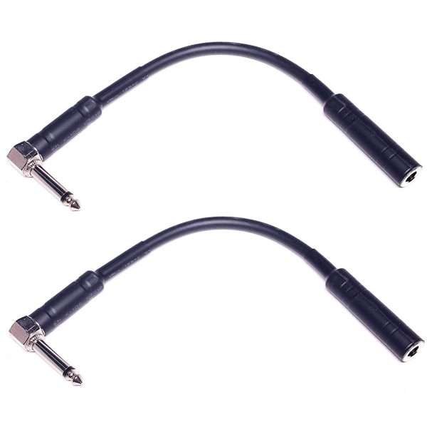 CESS-090 Low-Noise Right Angle 1/4 TS Male to Female Guitar Extension Cable, 2 Pack - Image 3