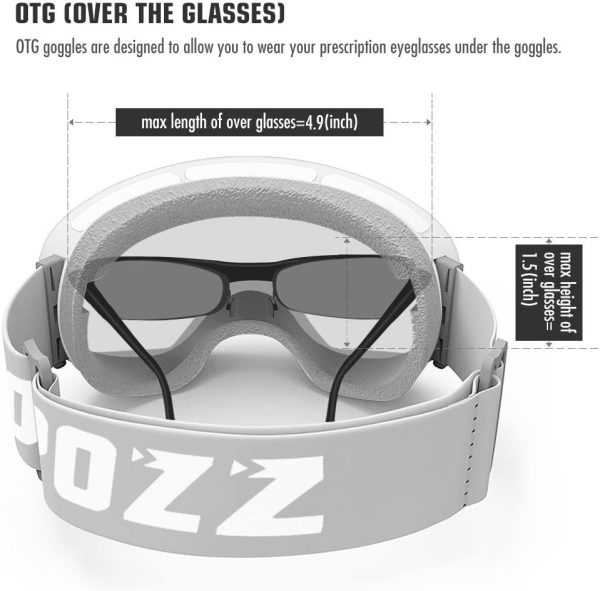 COPOZZ Kids Ski Goggles, G3 Children Snow Snowboard Goggles - OTG UV400 for Child Youth - Image 7