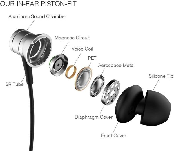 Piston Fit in-Ear Headphones Fashion Durable Eardphones with 4 Color Options, Noise Isolation, Pure Sound, Phone Control with Mic for Smartphones/PC/Tablet-Silver - Image 3