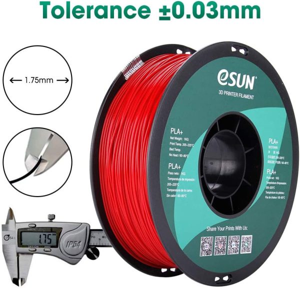 PLA+ 3D Printing Filament PLA PRO Plus Spool 1.75mm 1KG Dimensional Accuracy +/- 0.05mm for 3D Printers,Fire Engine Red - Image 7