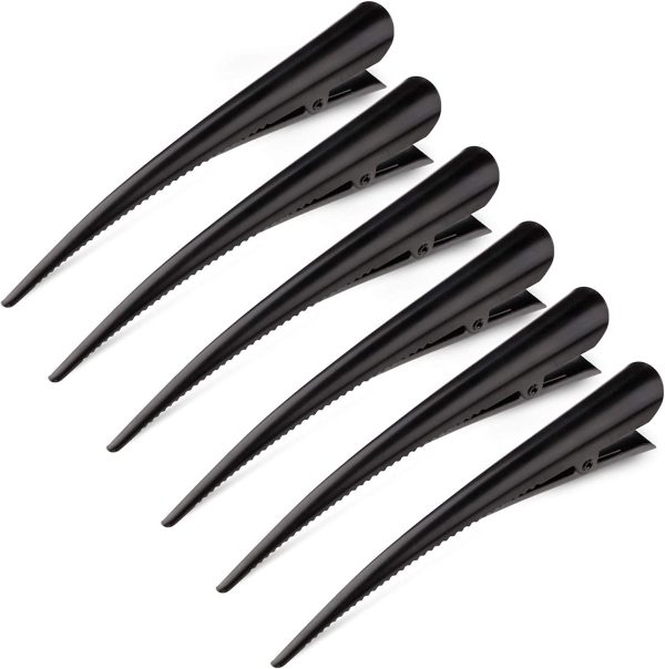 Large Long Alligator Hair Clips for Styling Salon Sectioning, GLAMFIELDS 5 inch Rust-Proof Durable Non-Slip Duckbill Metal Clips for Women Thick and Thin Hair (6 Pack) Black - Image 5