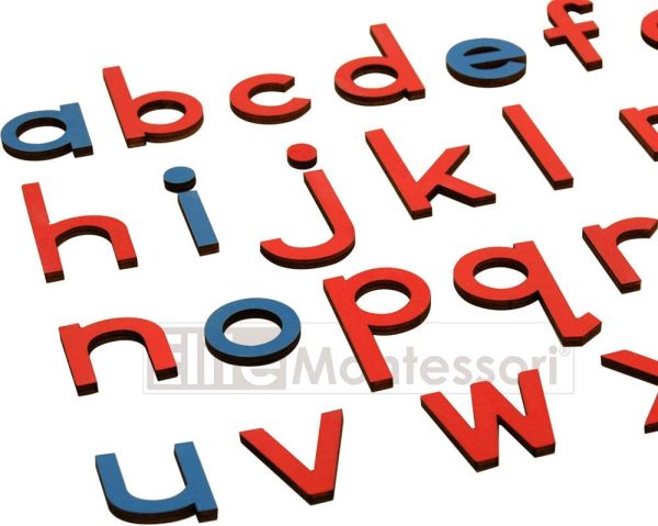 Elite Montessori Wooden Movable Alphabet with Box Preschool Spelling Learning Materials (Red & Blue, 5mm Thick) - Image 4