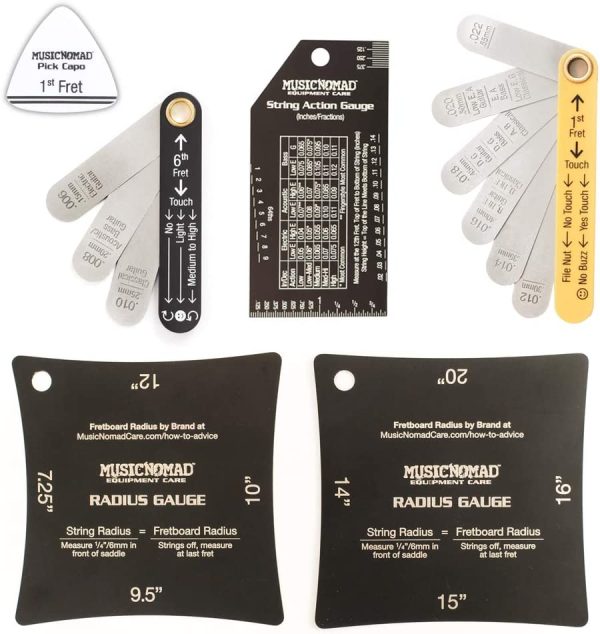 MusicNomad Precision 6 pc. Guitar Setup Gauge Tool Set - Plus 24 pg. Instructional Booklet and Storage Case (MN604) - Image 2