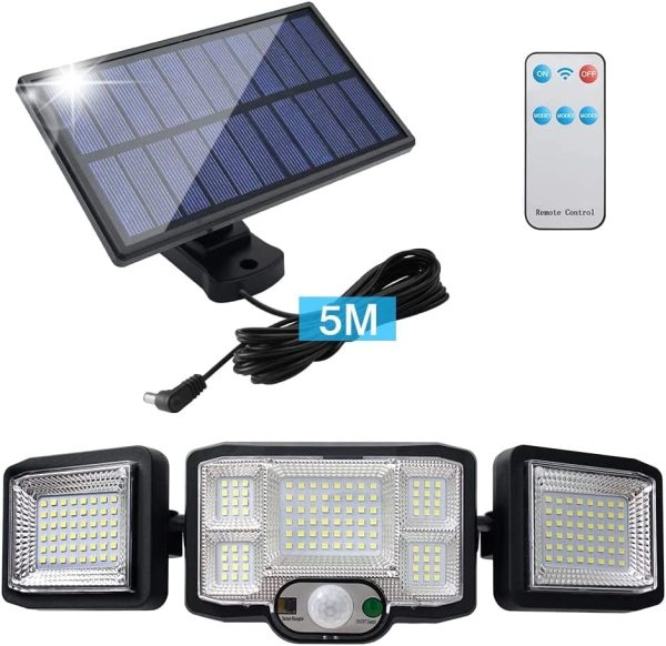 Solar Lights Outdoor 192 LED Solar Motion Sensor Lights Outdoor 2400 mAh Solar Powered LED Flood Light - Image 2