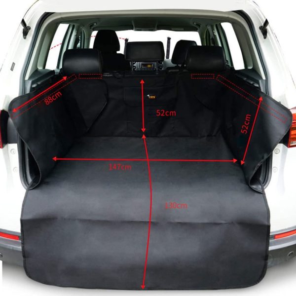 Extra Large Dog Car Boot Cover SUV Liner Rear Trunk Protector Cargo Hammock for Dogs Puppies Dog Car Floor Van Seat Protector Waterproof Nonslip Double Layers Thickened XLarge Size(130 * 147 * 52cm) Black - Image 4