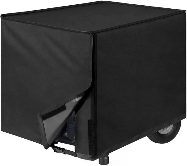 Sunolga Black Generator Cover with Heavy Duty 600D Oxford Fabric and Waterproof PVC Coating, UV Resistant Generator Shed for 2200-5000 Watt Universal Portable generators??25 x 24 x 21 inches??