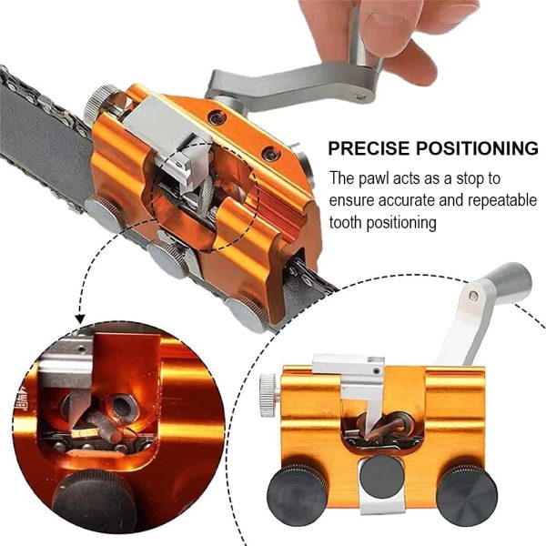 Chainsaw Chain Sharpening Jig, Deluxe Chain Saw Sharpener Accessories Kit Portable Hand Crank Chainsaw Teeth Sharpener Tool for All Kinds of Chain Saws and Electric Saws - Image 7