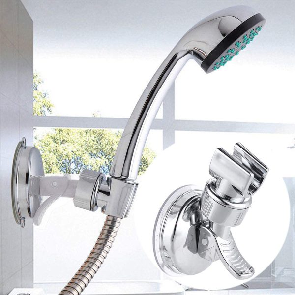 Shower Head, Adjustable Rotatable Bathroom Suction Cup Shower Head Wall Mount Plastic ABS Bracket Removable Shower Arm Handheld Showerhead Bracket - Image 3