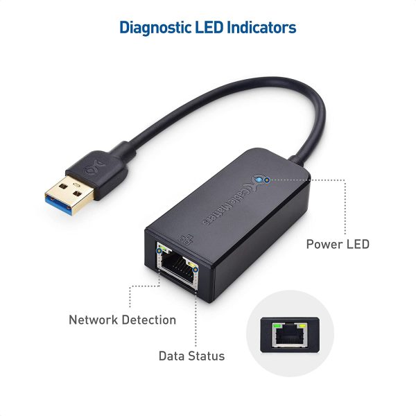 Cable Matters USB to Ethernet Adapter (USB 3.0 to Ethernet) Supporting 10/100/1000 Mbps Ethernet Network in Black - Image 7