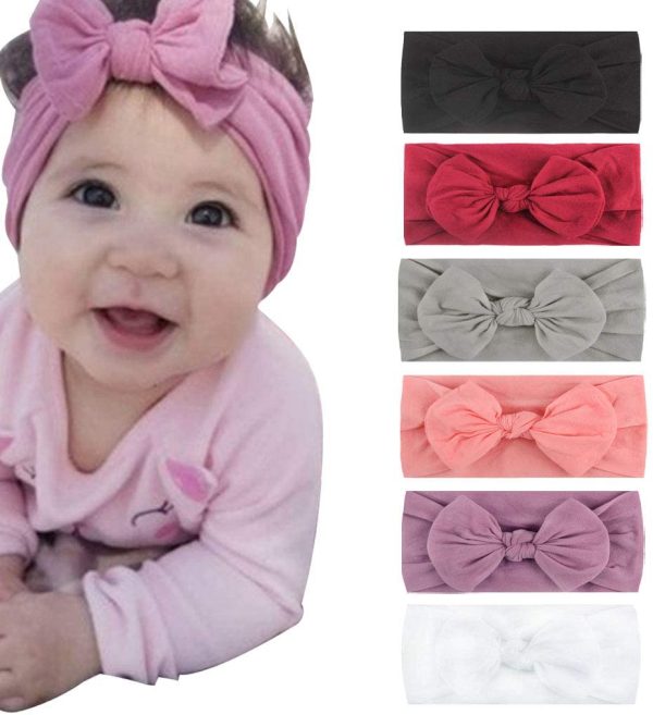 LERTREE 6 Pack Baby Solid Knot Headband Baby Girls Toddler Bow Head Band Infant Headwraps - Image 7