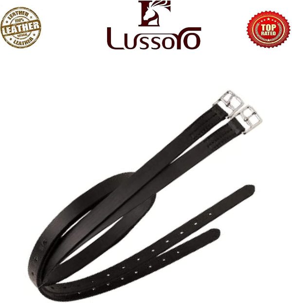 Lussoro Leather English Riding Horse Saddle Starter Kit for Horse Riding Gift Set Black (Size 16) - Image 7