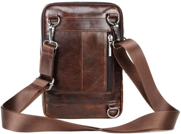 Leather Shoulder Messenger Bag for Men Travel Business - Image 3