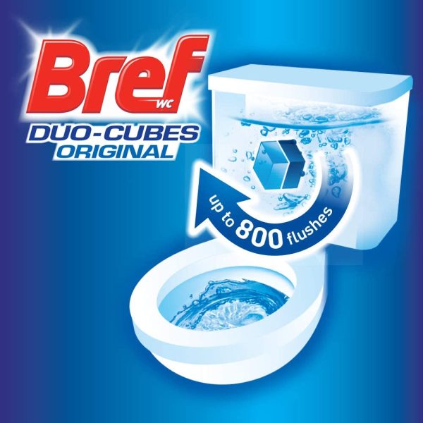 Bref Bref Duo Cubes Original, In Cistern Toilet Cleaner, Blue Water, 2x50g, 100G 100 grams - Image 2