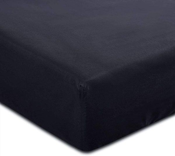 Black Sheet Set - by , 1000TC Ultra Soft Microfiber, Fitted Sheet & Flat Sheet & 2 Pillowcases (4 pcs, King Single Size) - Image 7