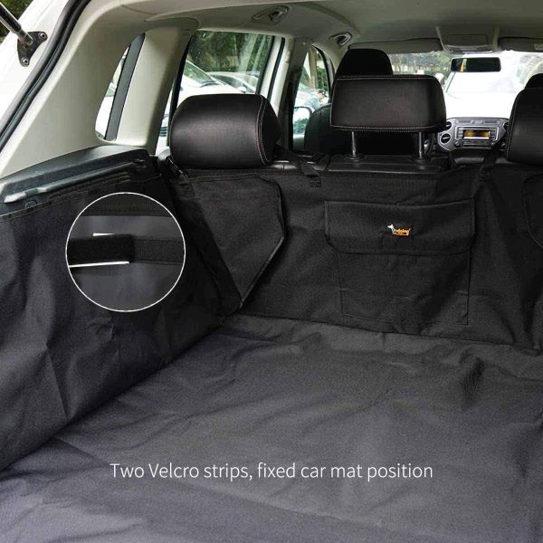 Dog Car Boot Cover SUV Liner for Dogs Puppies Rear Trunk Cargo Hammock Dog Car Floor Protecor Waterproof Nonslip Double Layers Thickened Large Size(130 * 102 * 44cm) Black