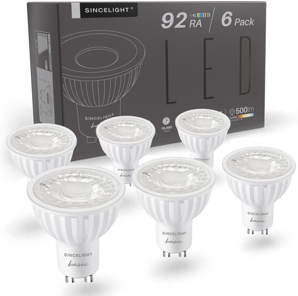 GU10 LED Spot Light Bulb 60?? Reflector, 6W, RA??92, Neutral White 4000K, Non-Dimmable, 550 Lumens Equivalent to 50W Halogen, Pack of 6 - Image 8